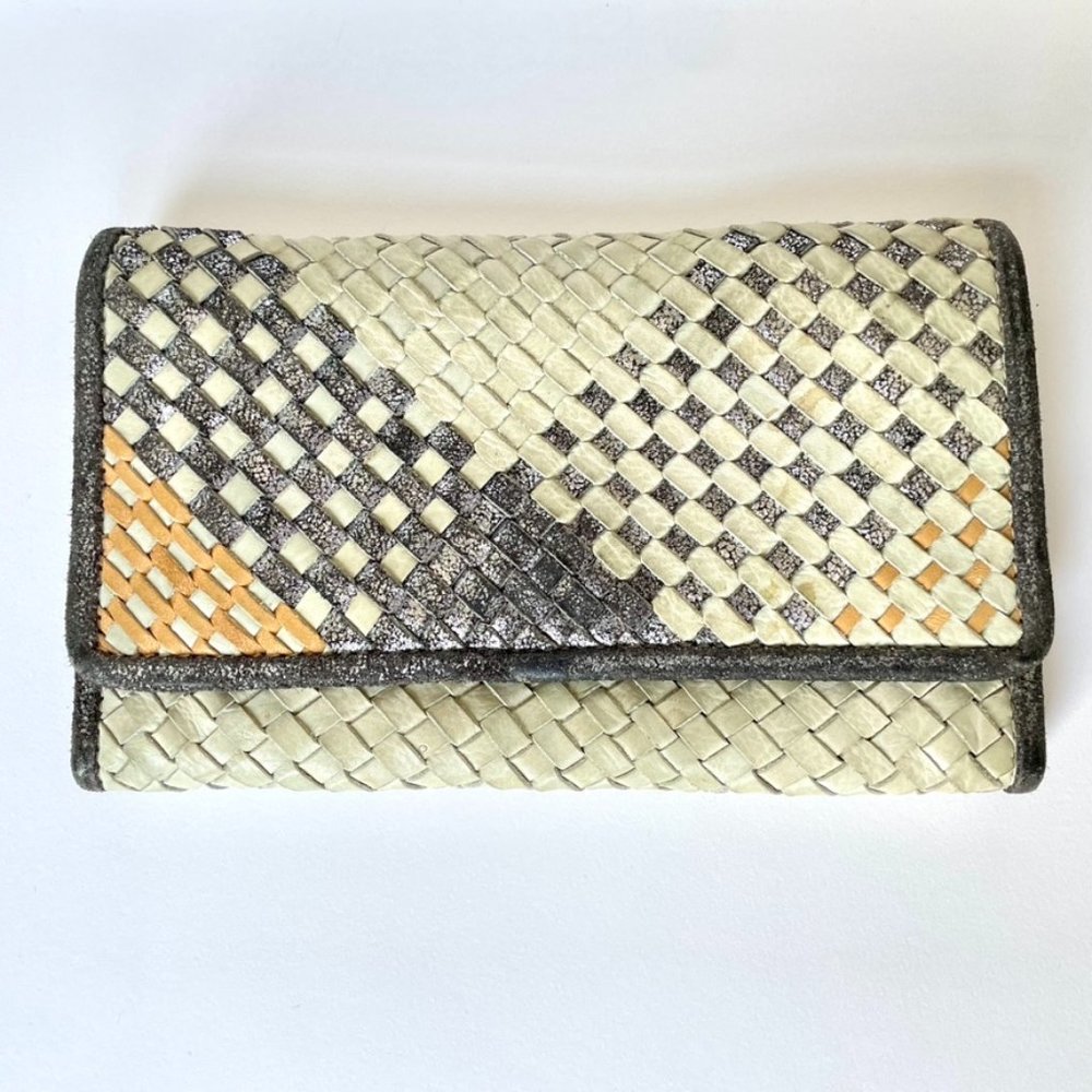 Anthropologie - Jasper & Jeera Woven Leather/Cotton Wallet